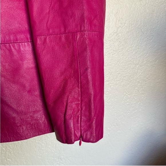 🩷Hot Pink Fuchsia Leather Blazer - Picture 8 of 15